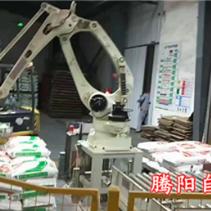 飼料碼垛機(jī)器人雙線碼垛幫助企業(yè)打造立體倉(cāng)庫(kù)